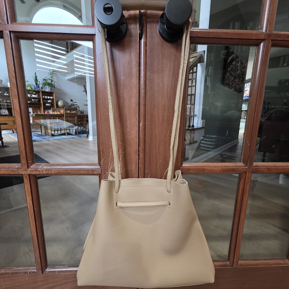 8 Other Reasons Taupe Vegan Leather Bucket Shoulder Bag Tote NWT